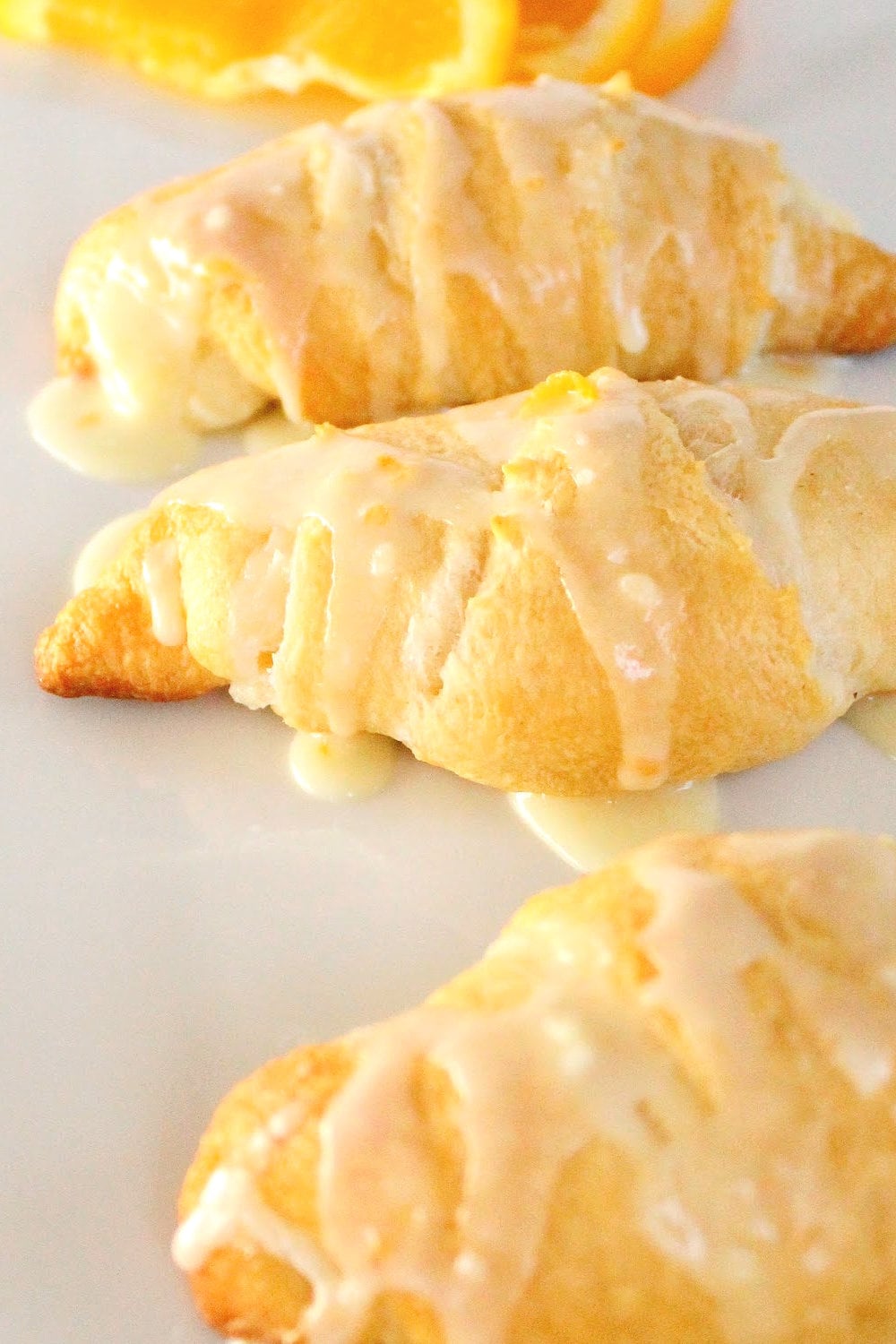 Orange crescent rolls with icing similar to Pillsbury orange danish