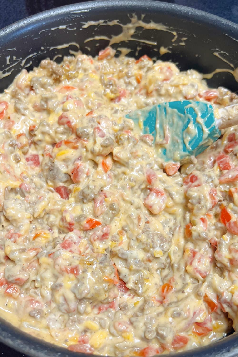 Ground beef filling for cornbread casserole. 