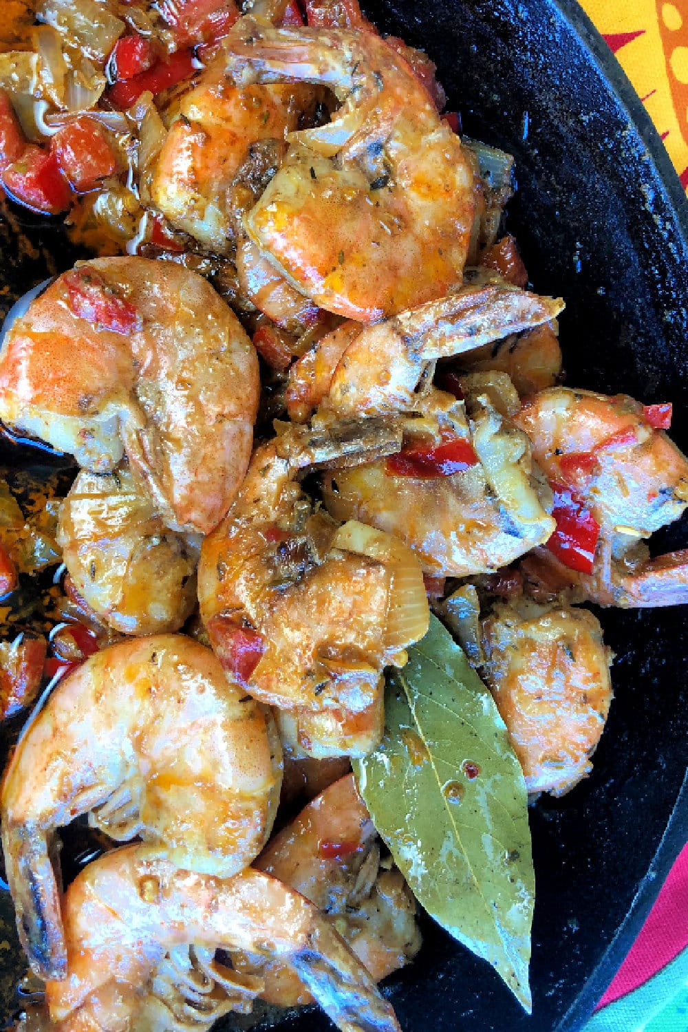 Fire Cracker Shrimp in Skillet with Sauce