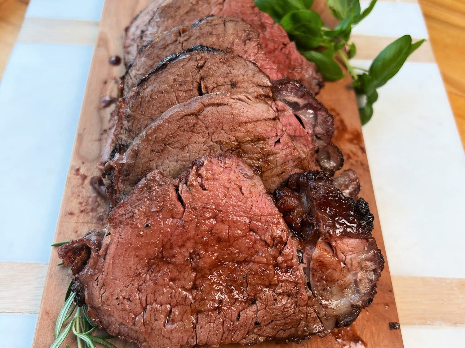 Beef Tenderloin after being marinated and cooked