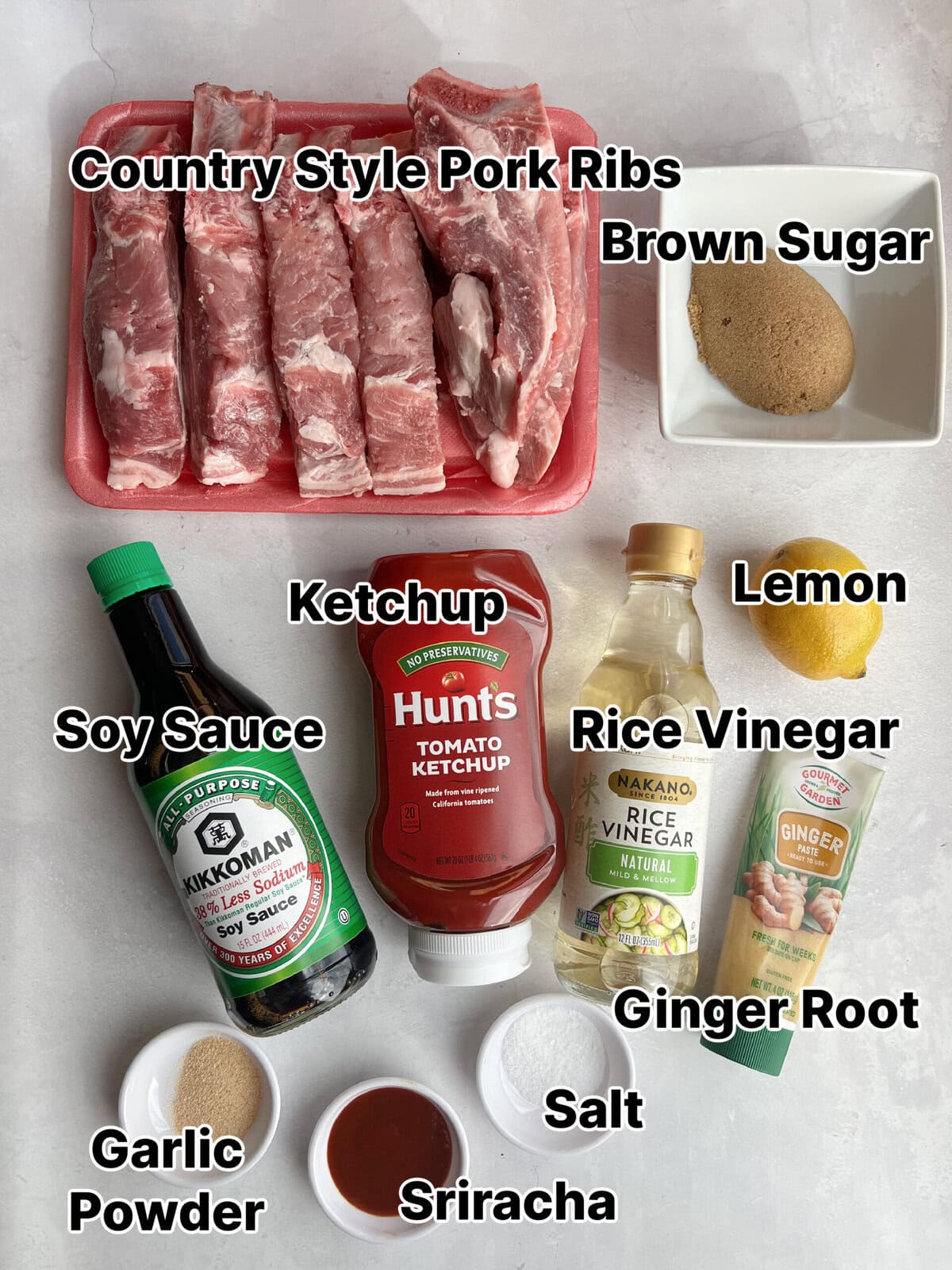country-style-ribs-asian-ingredients Country Style Ribs with Asian BBQ Sauce ingredients.