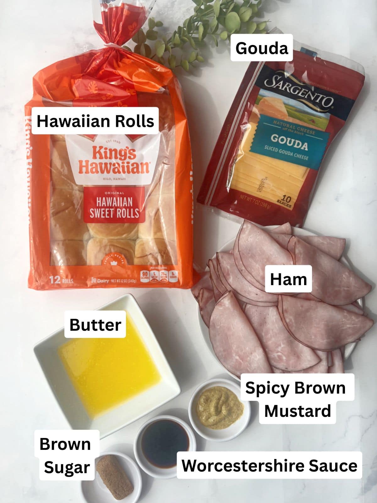 Kings Hawaiian Ham and Cheese Slider ingredients. 