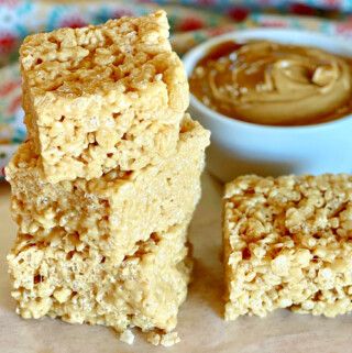 A triple stack of rice krispie treats.