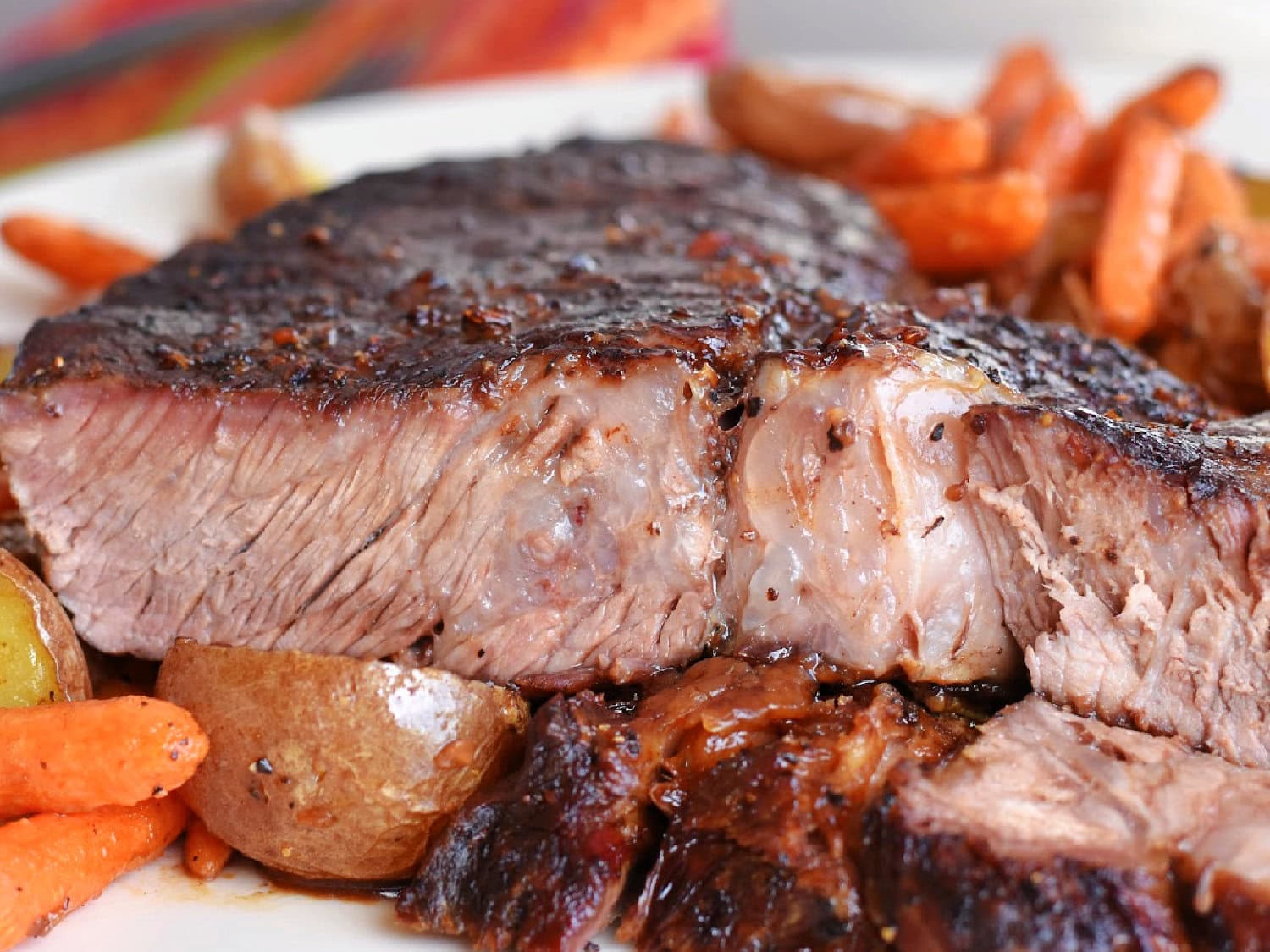 Sliced Air Fryer Chuck Roast. 