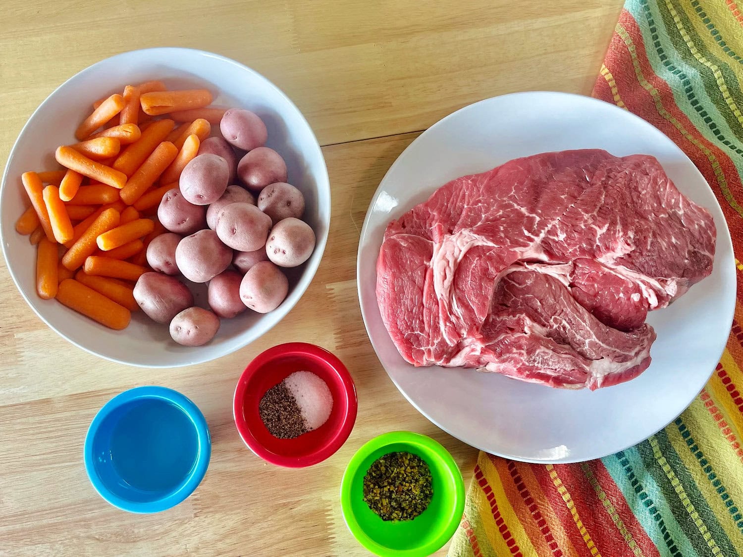 All the ingredients needed to make air fryer beef roast. 