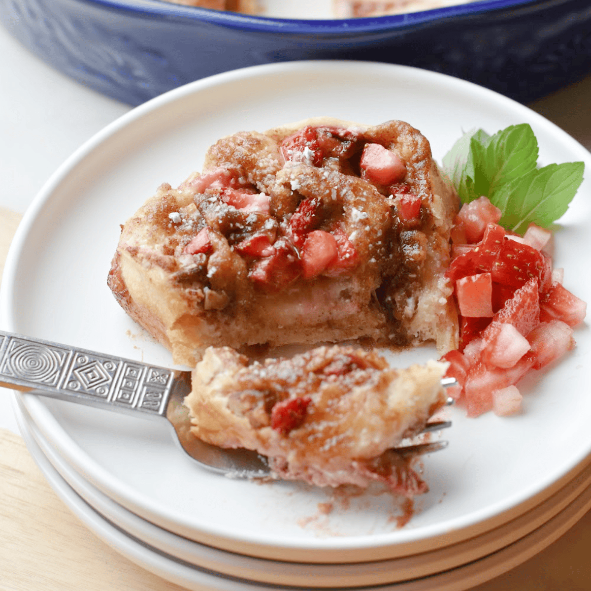 Strawberry Cinnamon Rolls with cheesecake filling.