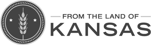 From the land of Kansas logo in black and white