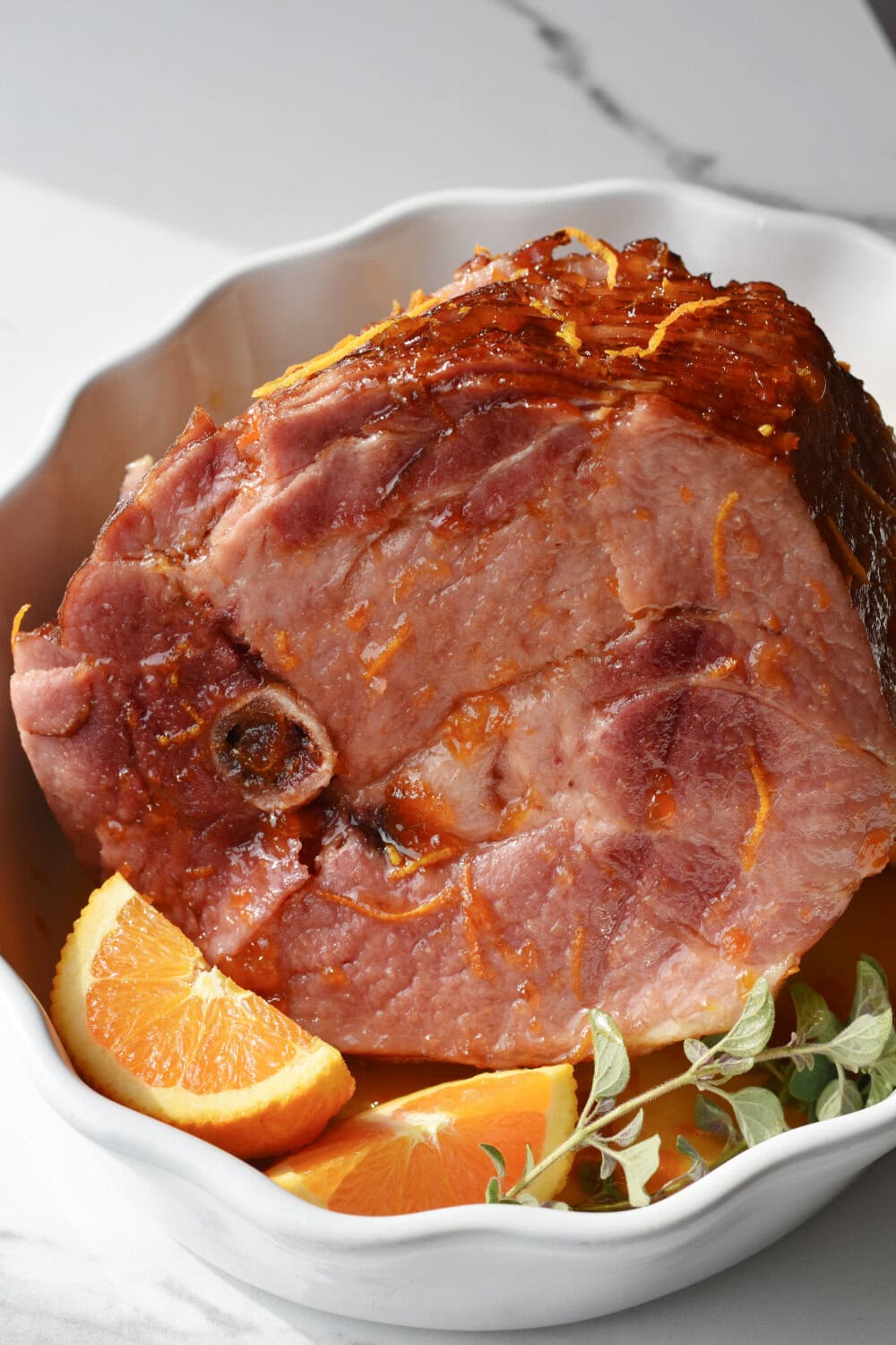 pressure-cooker-spiral-ham Pressure cooker spiral ham served for Easter dinner that was made with orange juice and pur maple syrup.