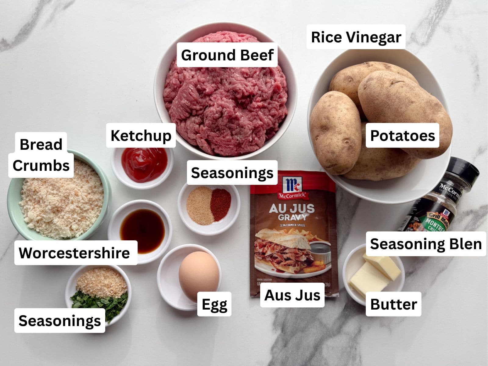 slow-cooker-meatloaf-ingredients Slow cooker meatloaf ingredients.