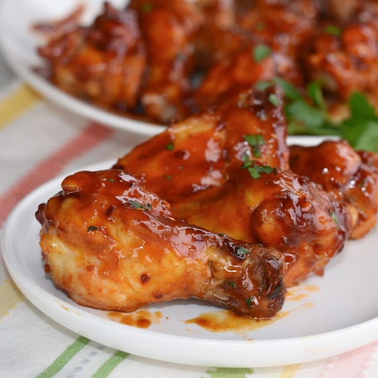 Quick and easy hot honey chicken wings made in the oven or air fryer.