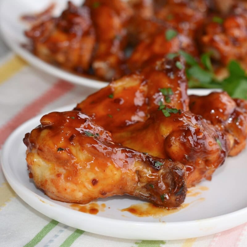 Quick and easy hot honey chicken wings made in the oven or air fryer.