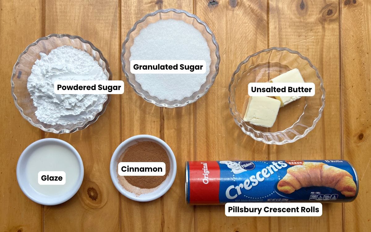 Pillsbury Crescent Roll Cinnamon Roll ingredients. 