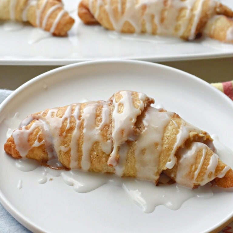 Pillsbury Crescent Roll Cinnamon Roll iced to perfection.