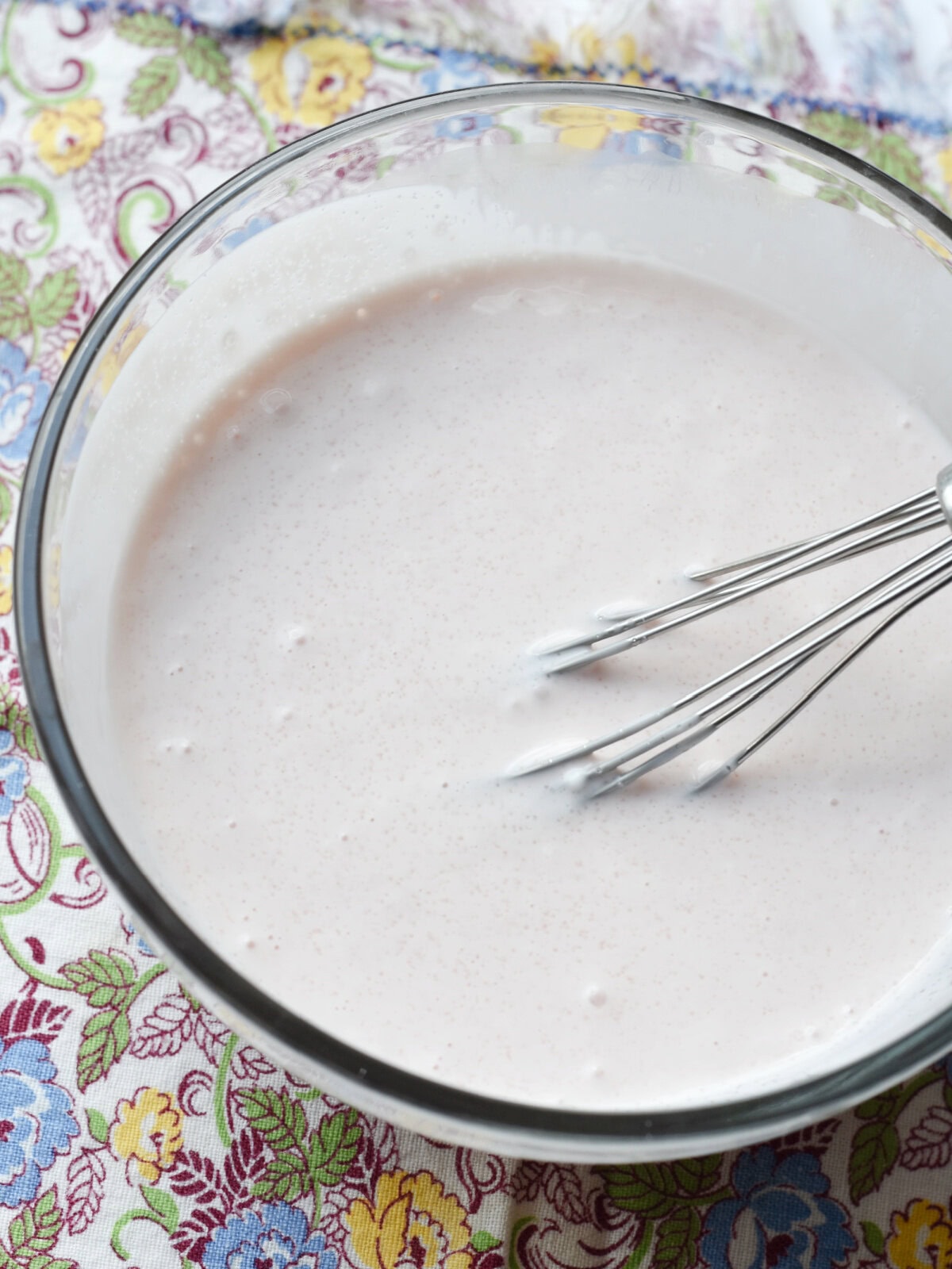 Dressing ingredients whisked together. 