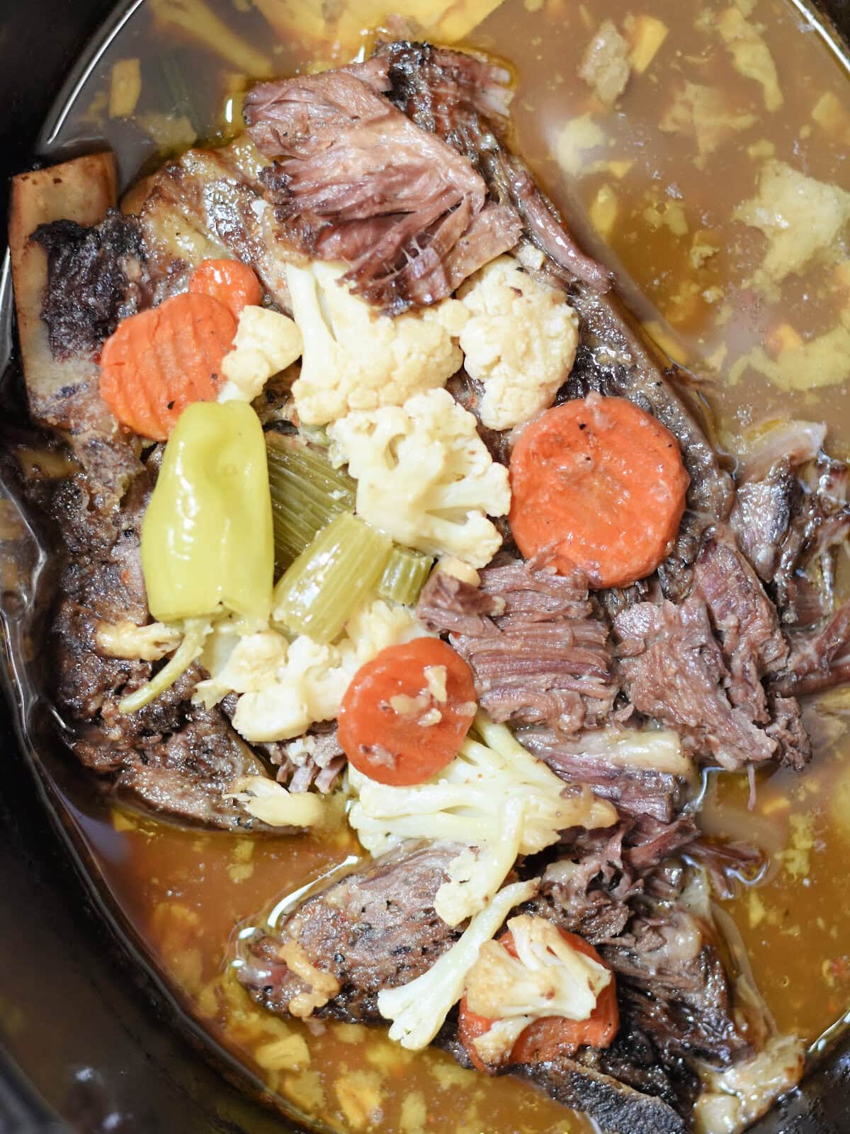 Slow cooker shredded beef that is tender. 