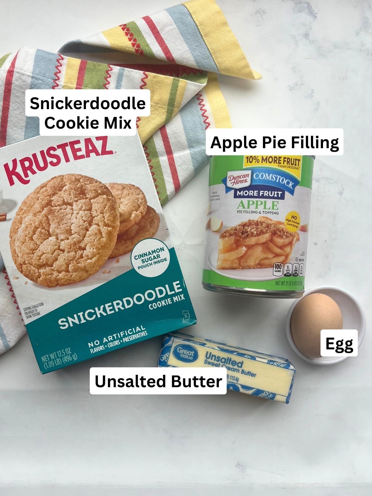 Snickerdoodle Cake ingredients. 
