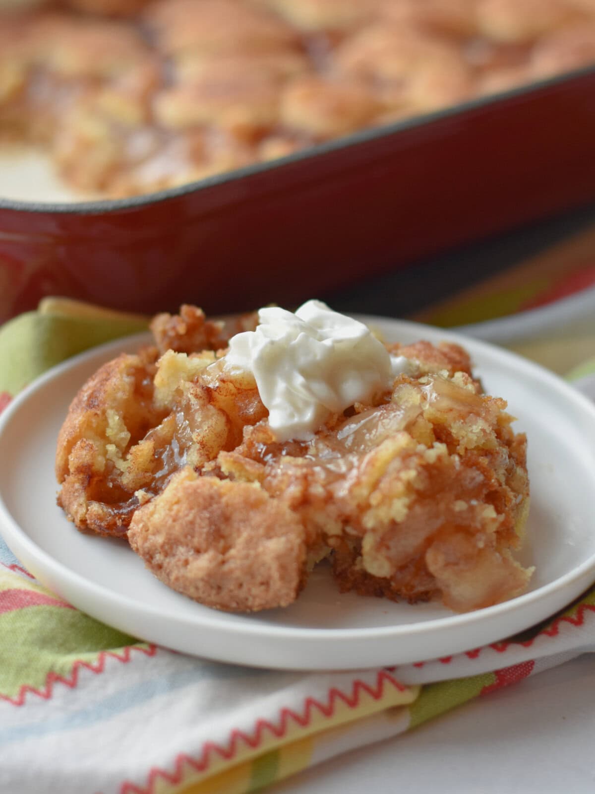Snickerdoodle Cake made like a dump cake with Snickerdoodle Cookie Mix and Apple Pie Filling. 
