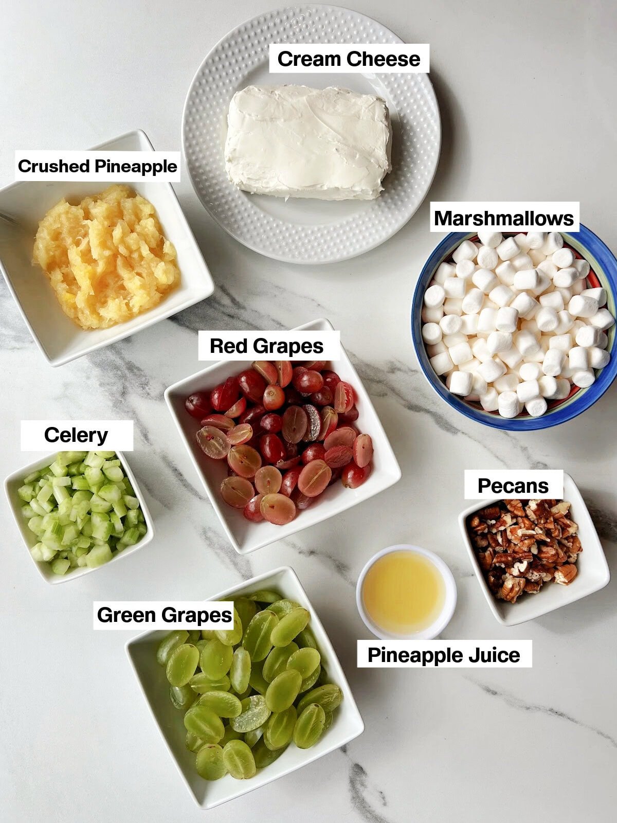 Christmas-Fruit-Salad-Ingredients Christmas Fruit Salad ingredients.