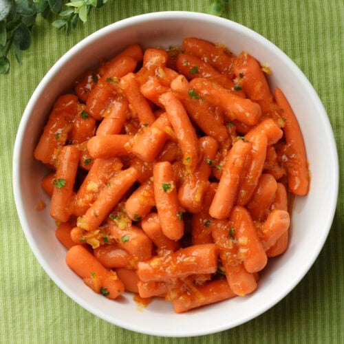 Glazed carrots with orange marmalade made with a secret ingredient.