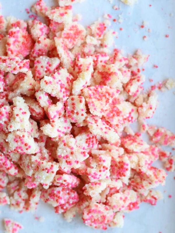 Crushed sugar cookies with sprinkles. 