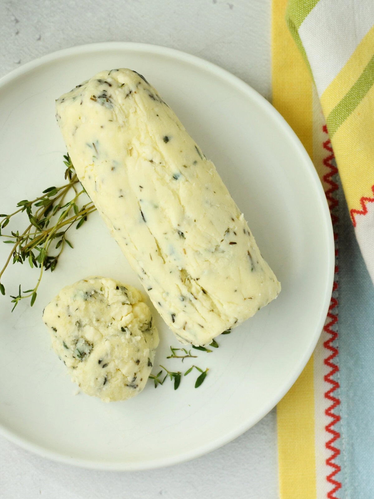 filet-mignon-oven-bleu-cheese Prepared bleu cheese butter on a plate.