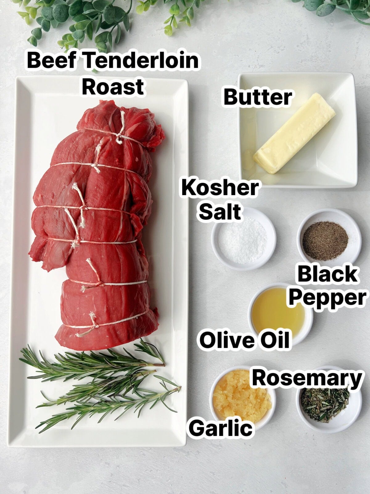 roasted-beef-tenderloin-ingredients Roasted Beef Tenderloin ingredients.