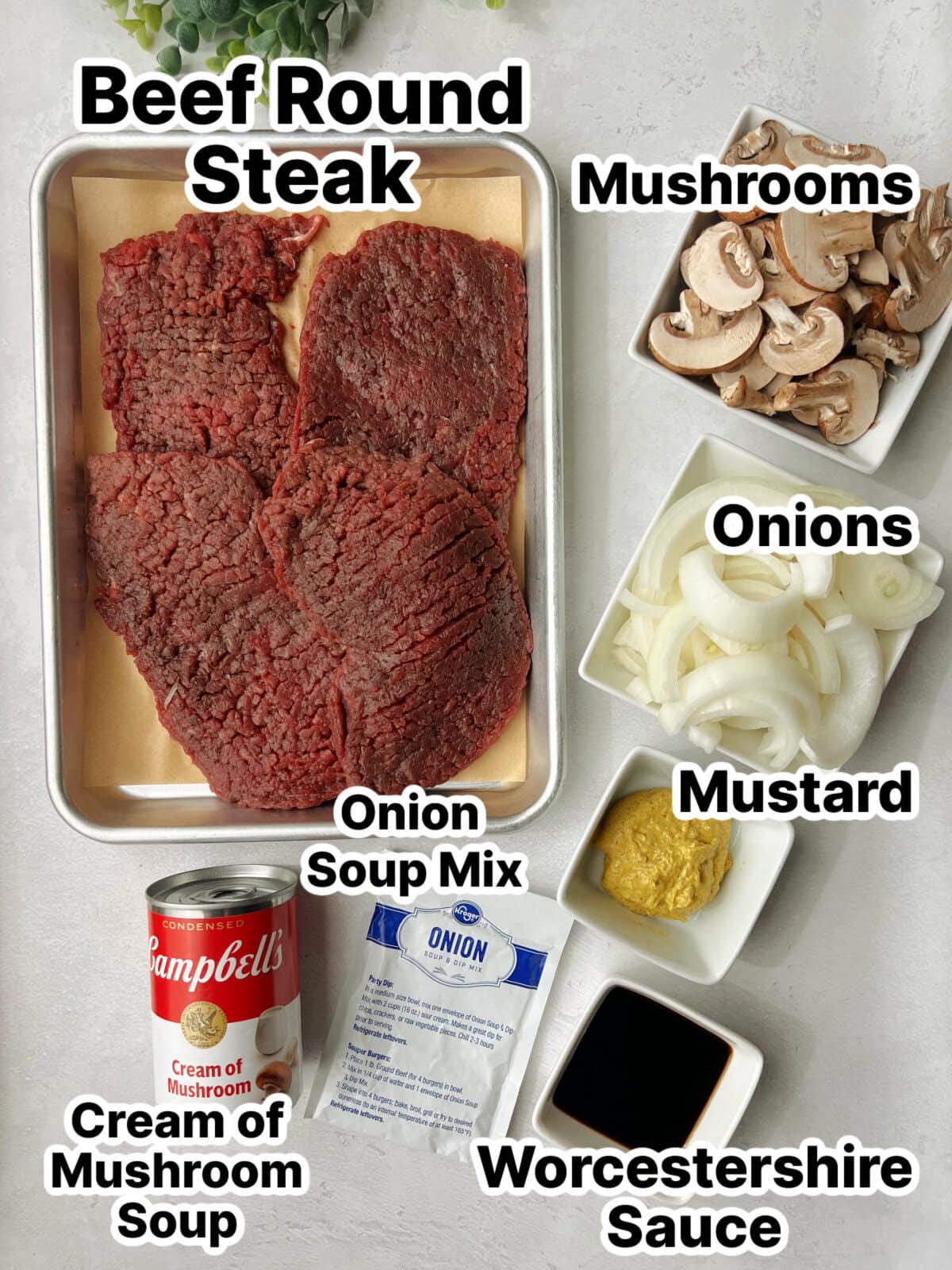 crockpot-round-steak-ingredients Crockpot Round Steak ingredients.