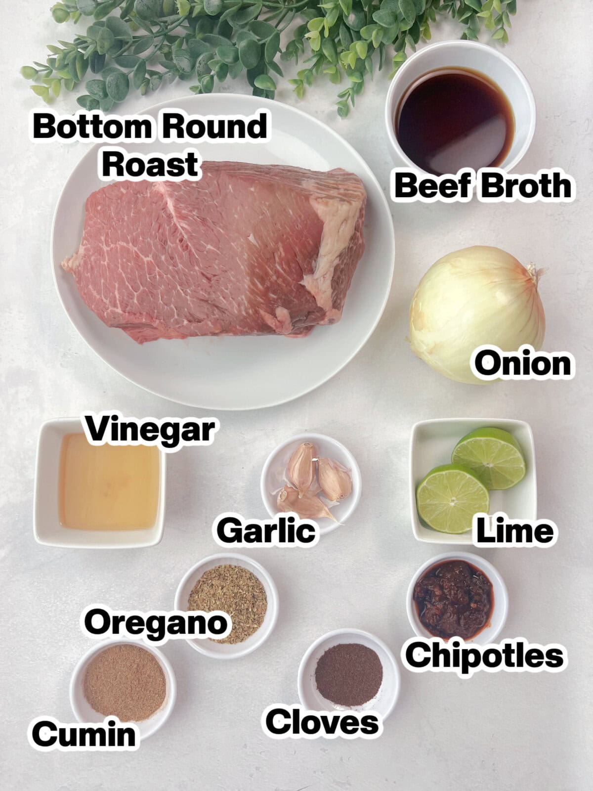 Bottom Round Roast in the Crockpot ingredients. 